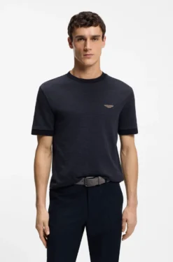 BOSS x ASTON MARTIN T-Shirt aus Wolle-Baumwoll-Jacquard