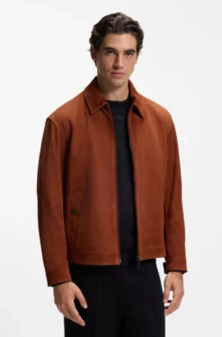BOSS x ASTON MARTIN Velourslederjacke