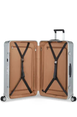 BOSS x Samsonite Koffer aus silberfarbenem Aluminium 76 cm