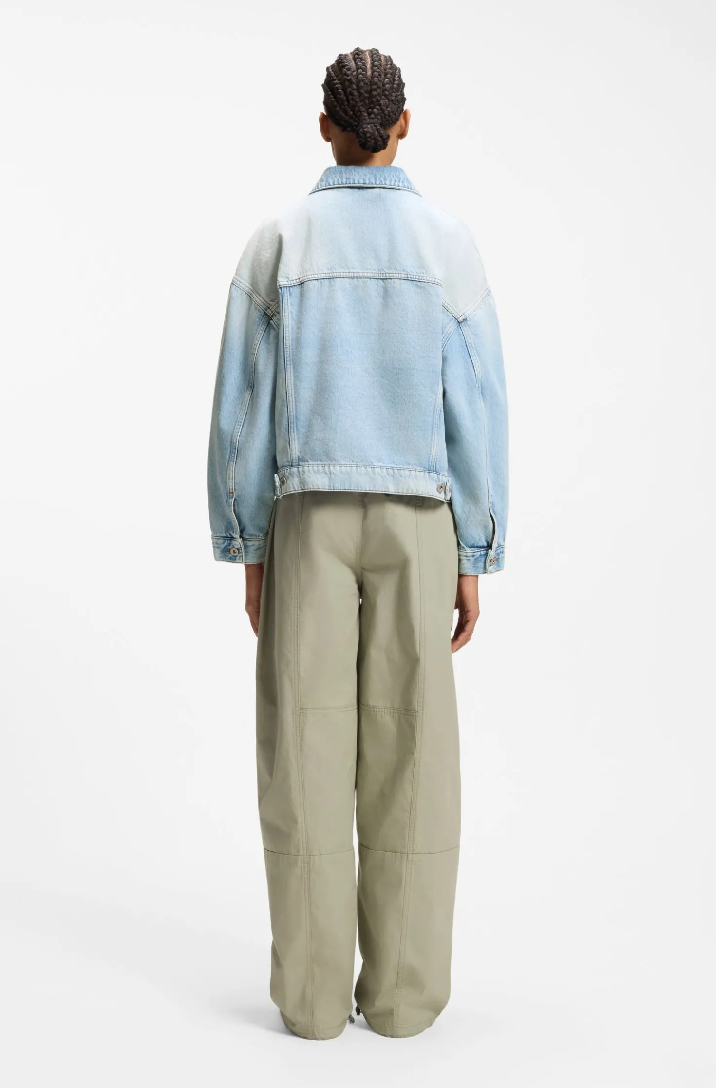 Boxy-Fit Jacke aus festem blauem Denim