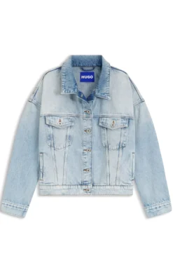 Boxy-Fit Jacke aus festem blauem Denim