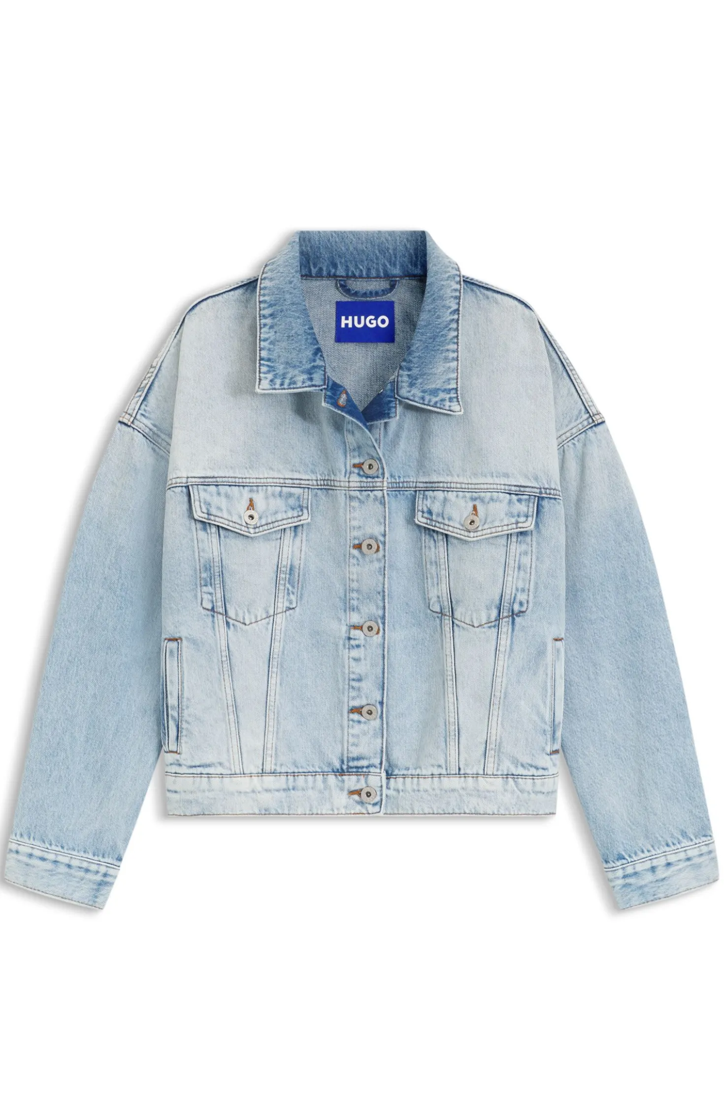 Boxy-Fit Jacke aus festem blauem Denim