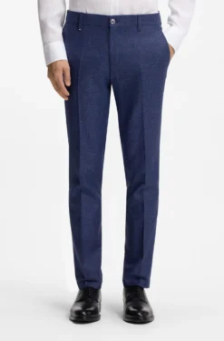 Business-Hose aus filigran gemustertem Stretch-Gewebe