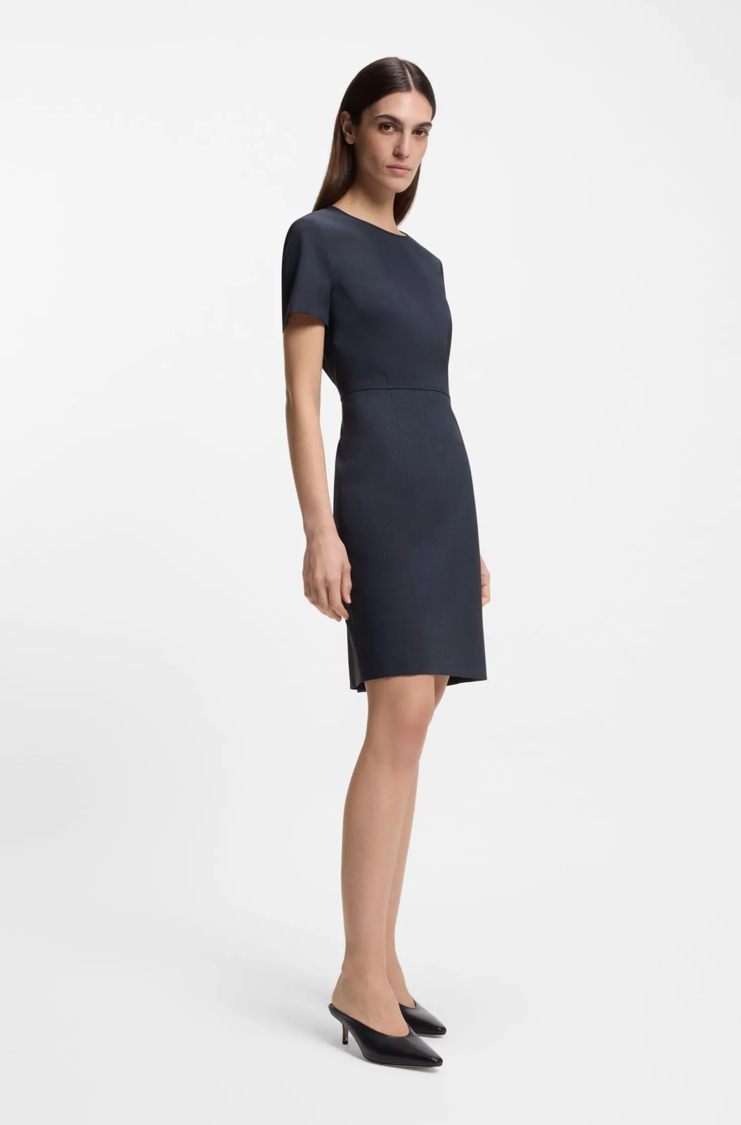 Business-Kleid aus melierter Schurwolle