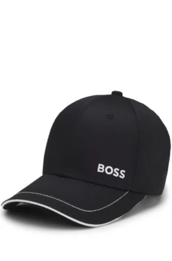 Cap aus Baumwoll-Twill mit Kontrast-Details und Logo-Stickerei