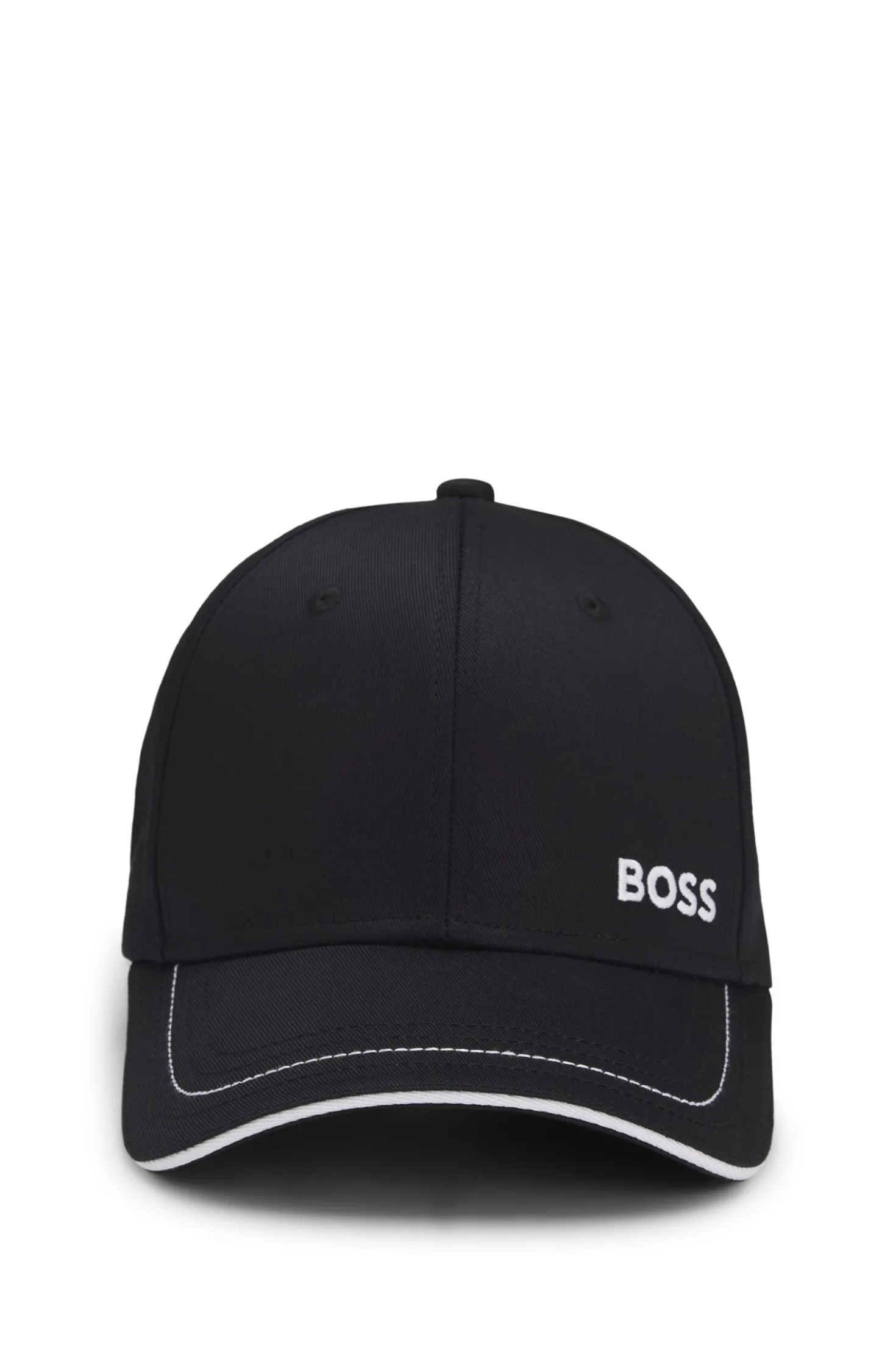 Cap aus Baumwoll-Twill mit Kontrast-Details und Logo-Stickerei