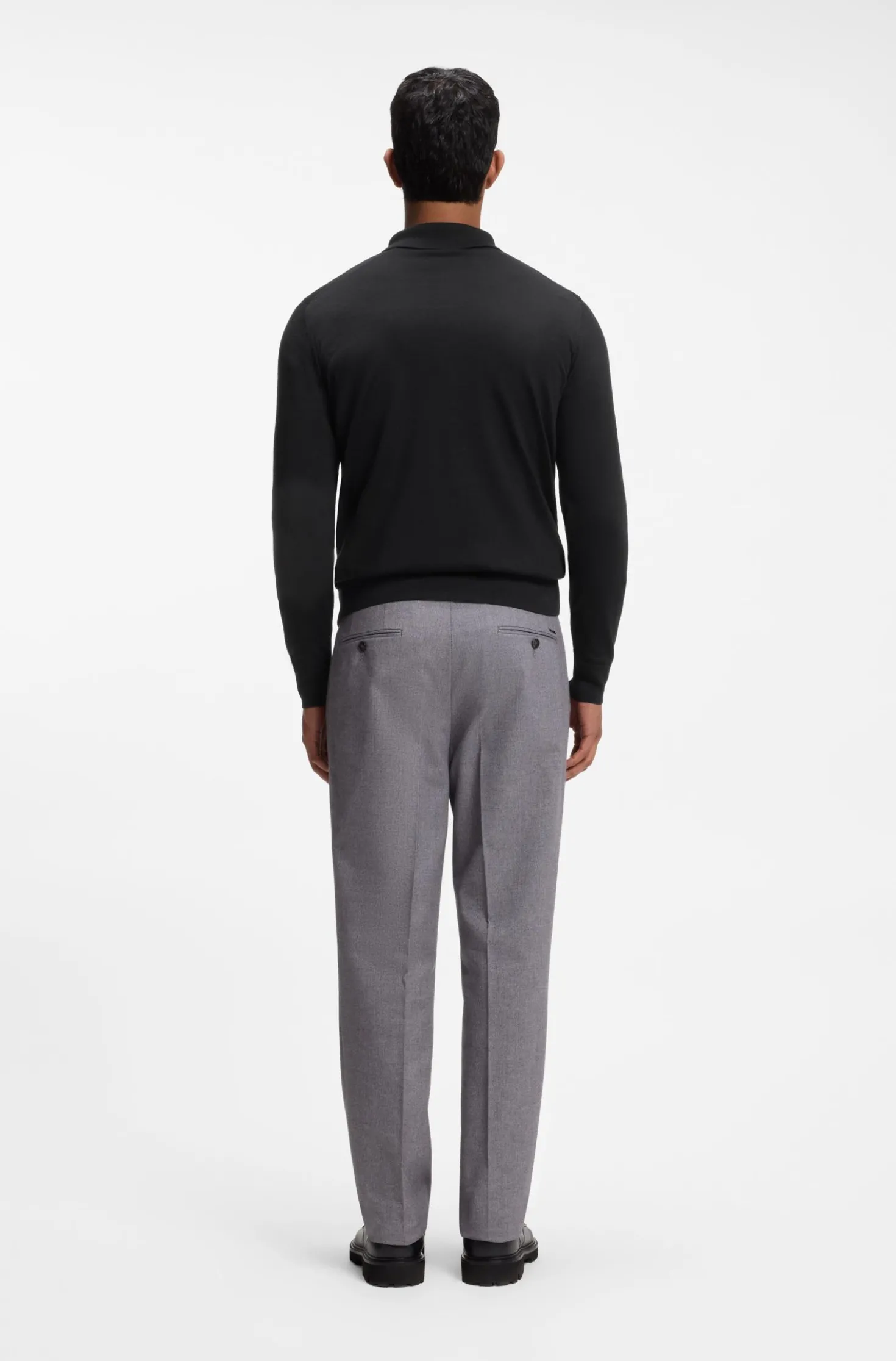 Cardigan aus Schurwolle mit Polokragen