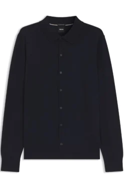 Cardigan aus Schurwolle mit Polokragen
