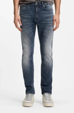 Delaware Schwarzblaue Slim-Fit Jeans aus bequemem Stretch-Denim