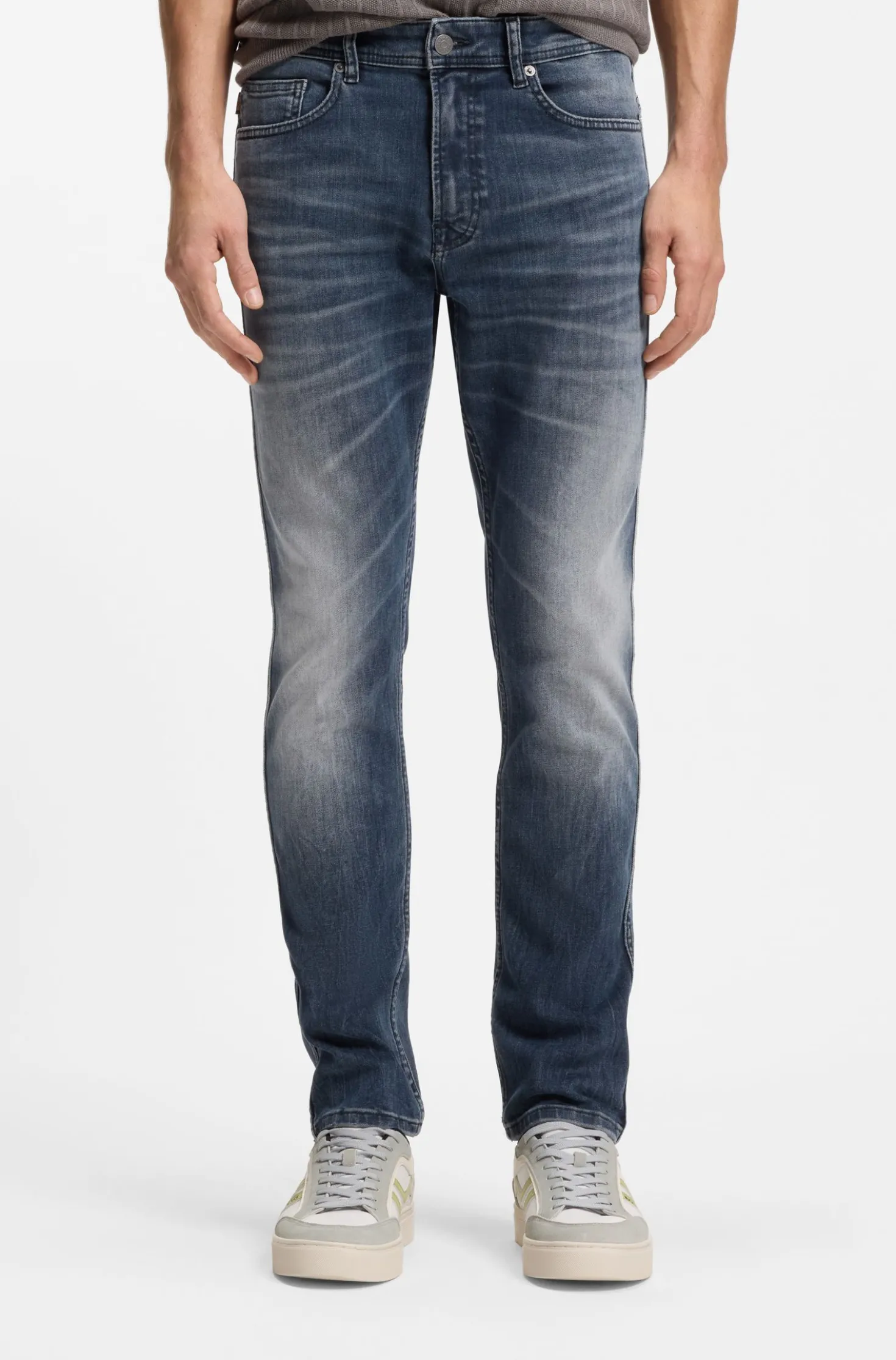 Delaware Schwarzblaue Slim-Fit Jeans aus bequemem Stretch-Denim