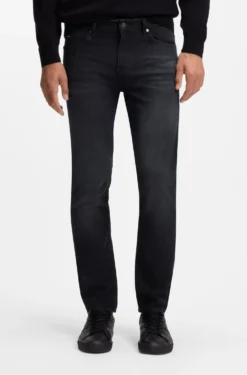 Delaware Schwarze Slim-Fit Jeans aus besonders softem italienischem Denim