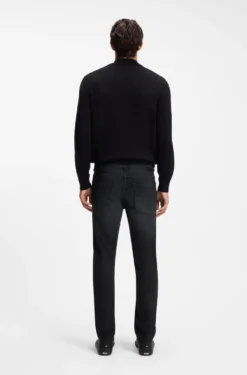 Delaware Schwarze Slim-Fit Jeans aus besonders softem italienischem Denim