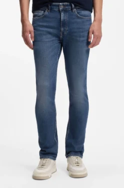 Delaware Slim-Fit Jeans aus blauem Super-Stretch-Denim