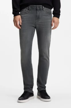 Delaware Slim-Fit Jeans aus grauem Stretch-Denim