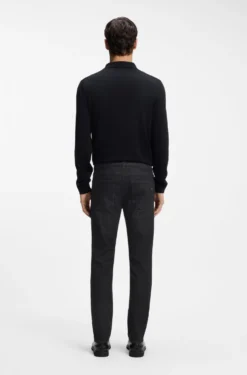 Delaware Slim-Fit Jeans aus knitterfreiem Denim in Grau
