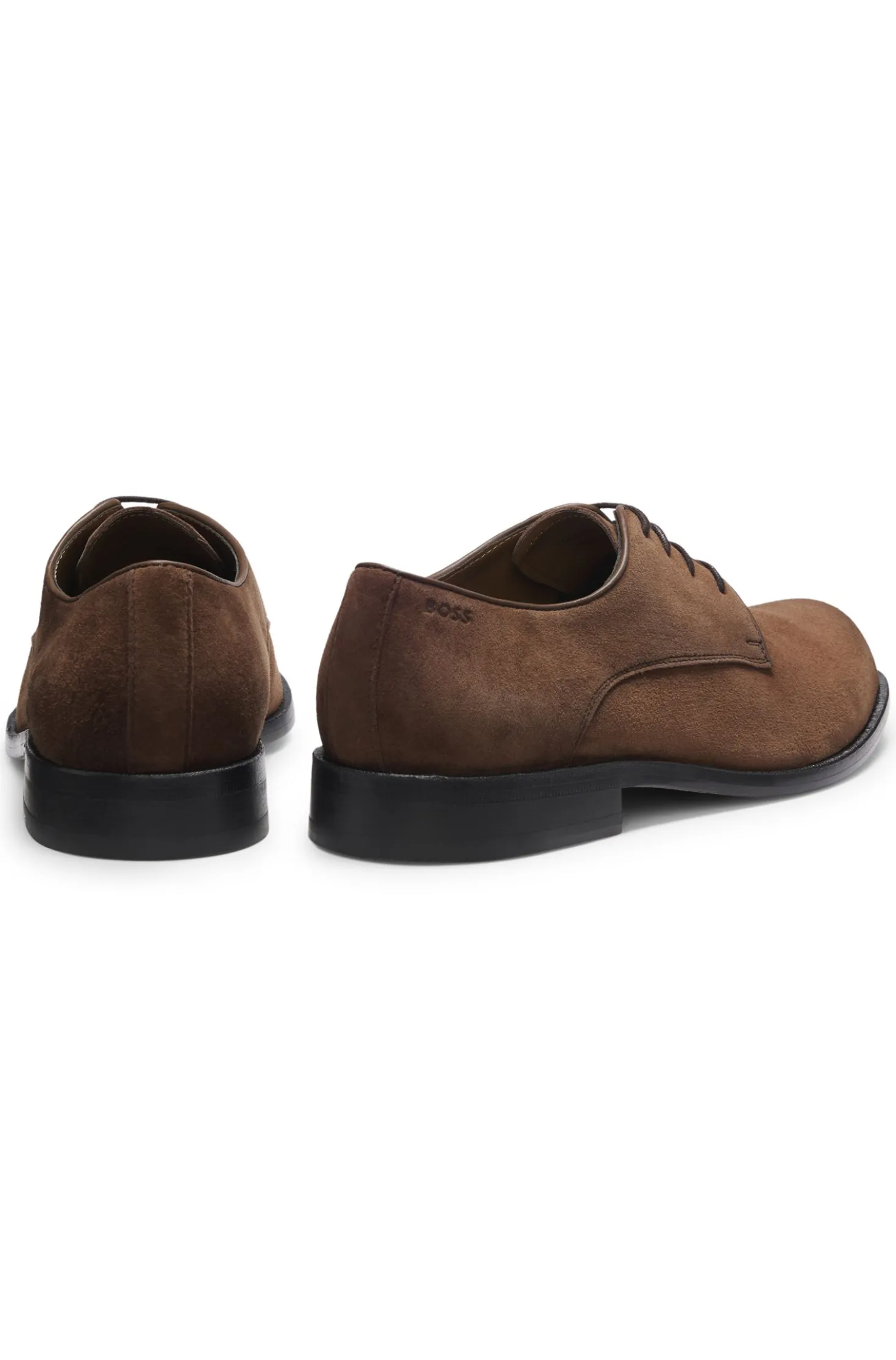 Derbys aus softem Veloursleder