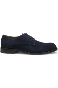 Derbys aus softem Veloursleder