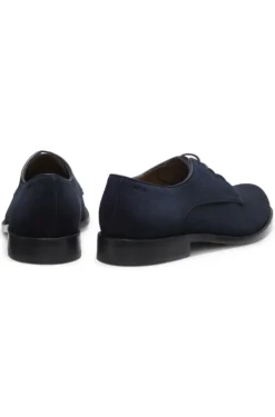 Derbys aus softem Veloursleder