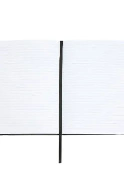 DIN-A5-Notizbuch aus schwarzem Kunstleder mit Signature-Streifen-Riemen