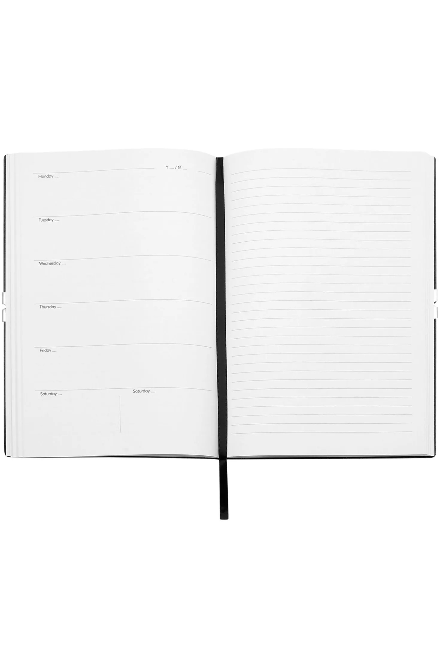 DIN-A5-Notizbuch aus schwarzem Kunstleder mit Signature-Streifen-Band