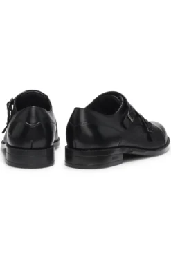 Doppelte Monkstraps aus Leder mit perforiertem Detail