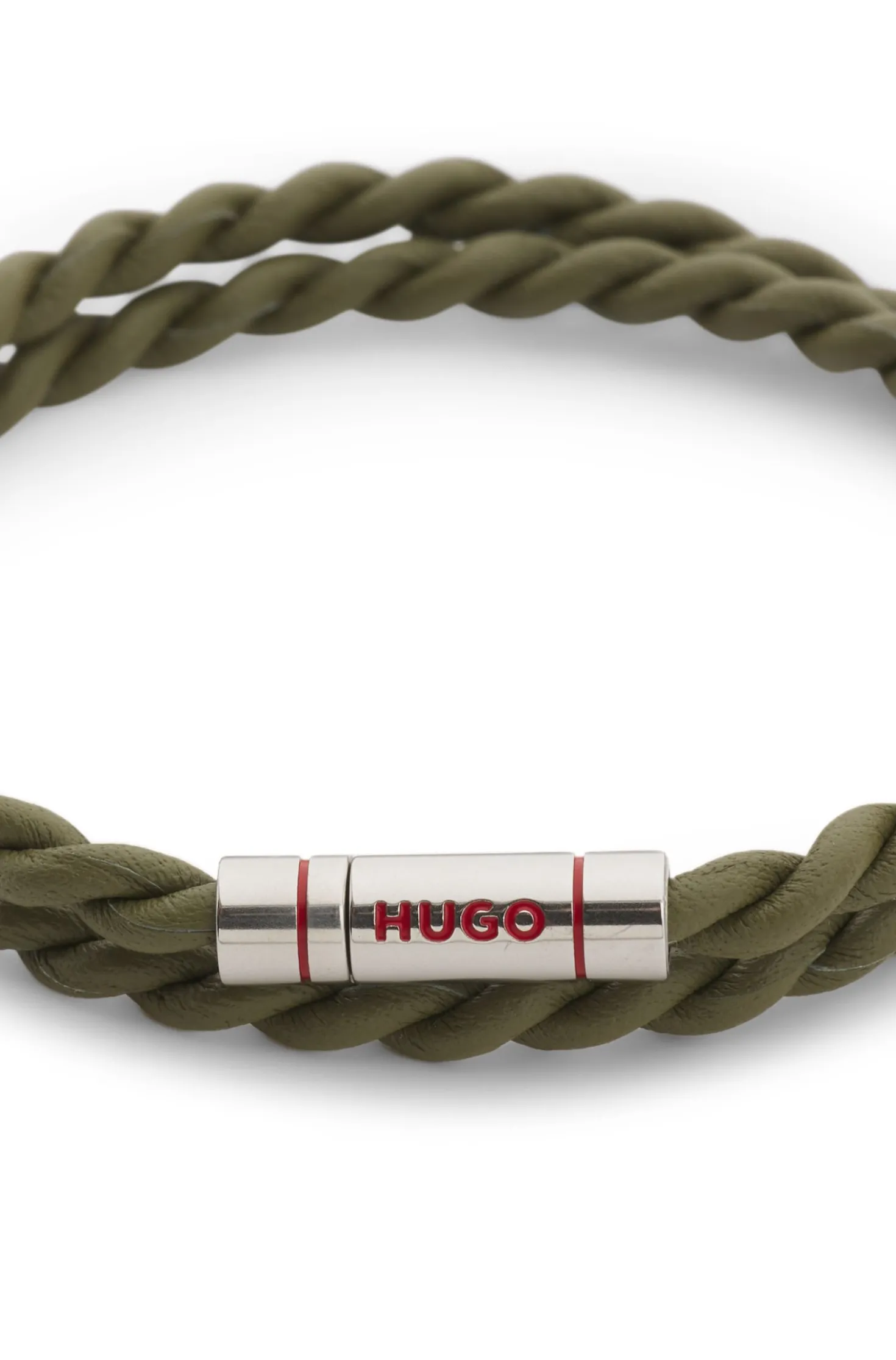 Doppeltes Armband aus geflochtenem Leder