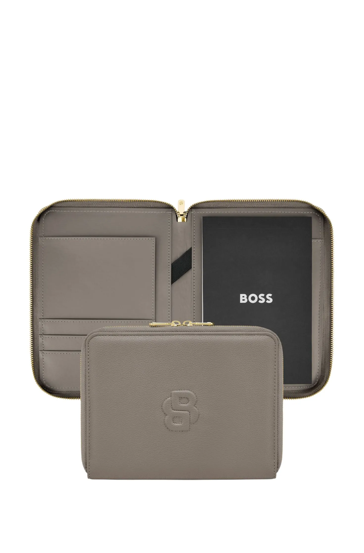 Double B monogram folder in faux leather