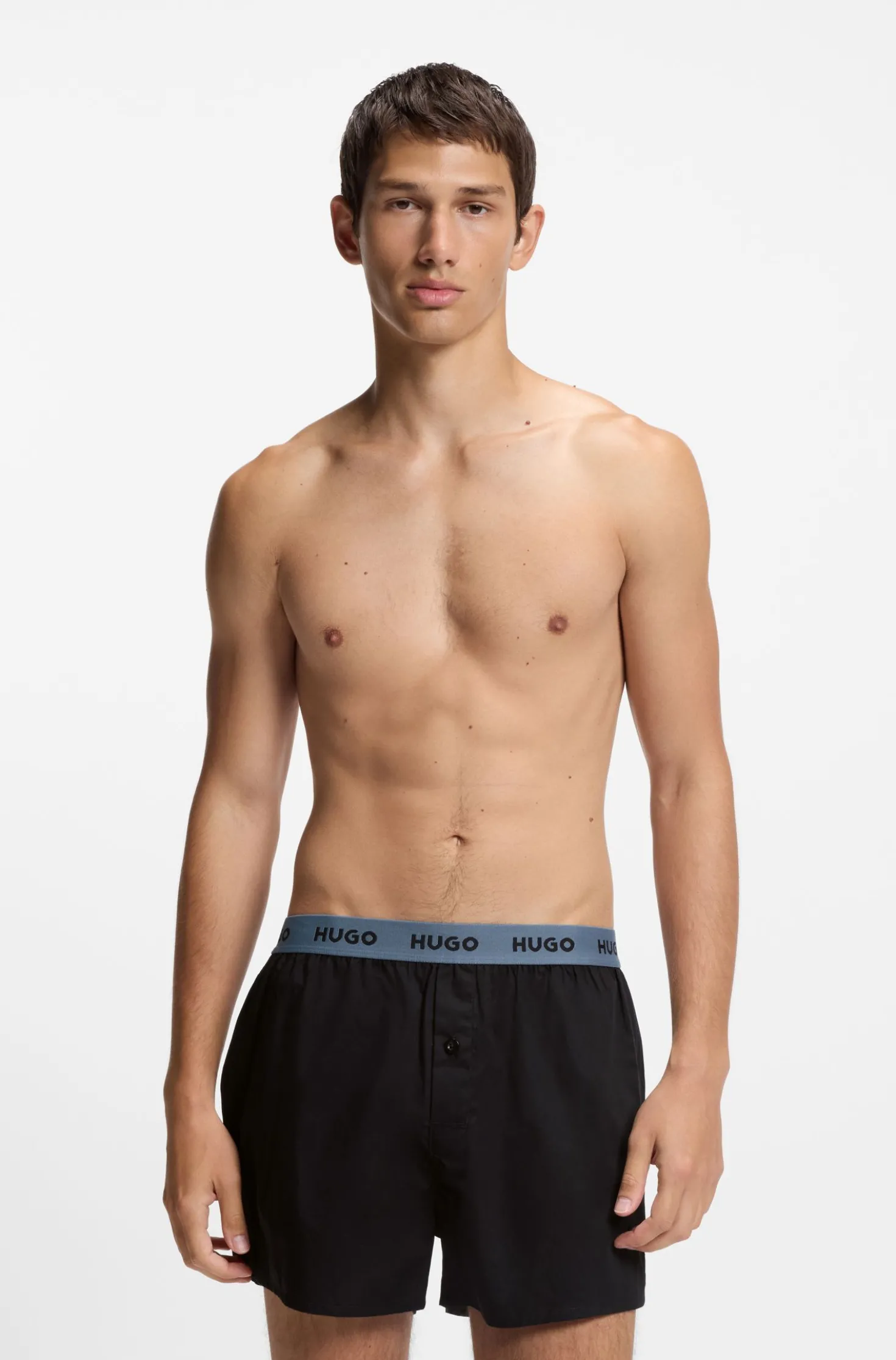 Dreierpack Boxershorts aus Baumwolle mit Logos am Bund
