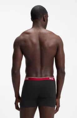 Dreierpack eng anliegende Boxershorts aus Stretch-Baumwolle mit Logo-Bund