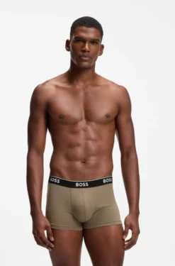 Dreierpack eng anliegende Boxershorts mit kurzem Bein aus Baumwolle mit Logo-Bund
