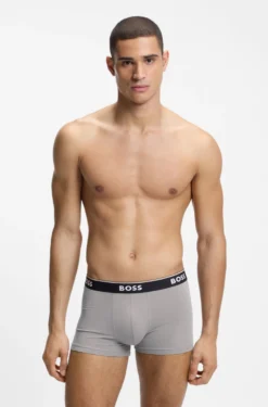 Dreierpack eng anliegende Boxershorts aus Stretch-Baumwolle mit kurzem Bein und Logo-Details