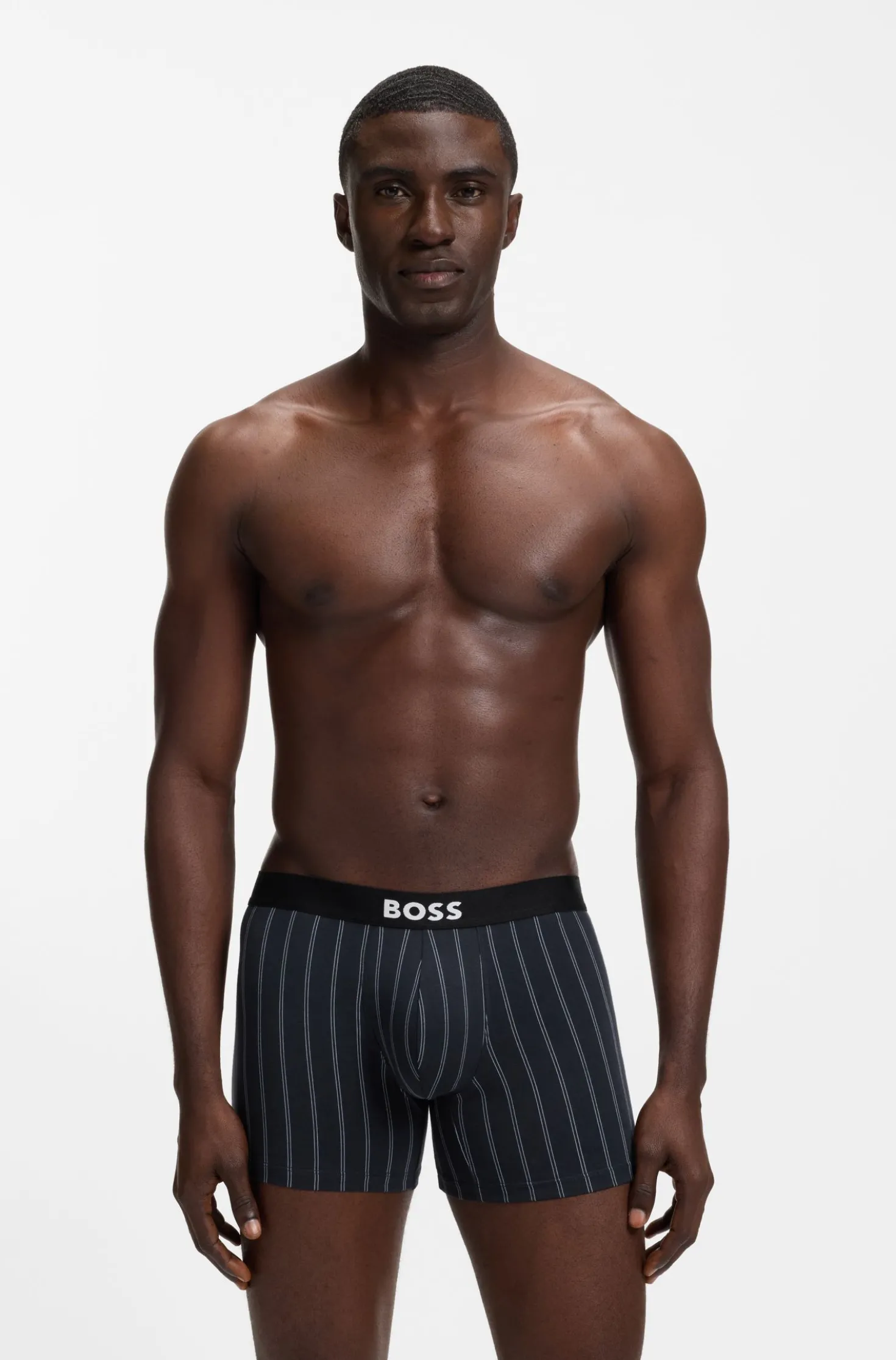 Dreierpack eng anliegende Boxershorts aus Stretch-Baumwolle