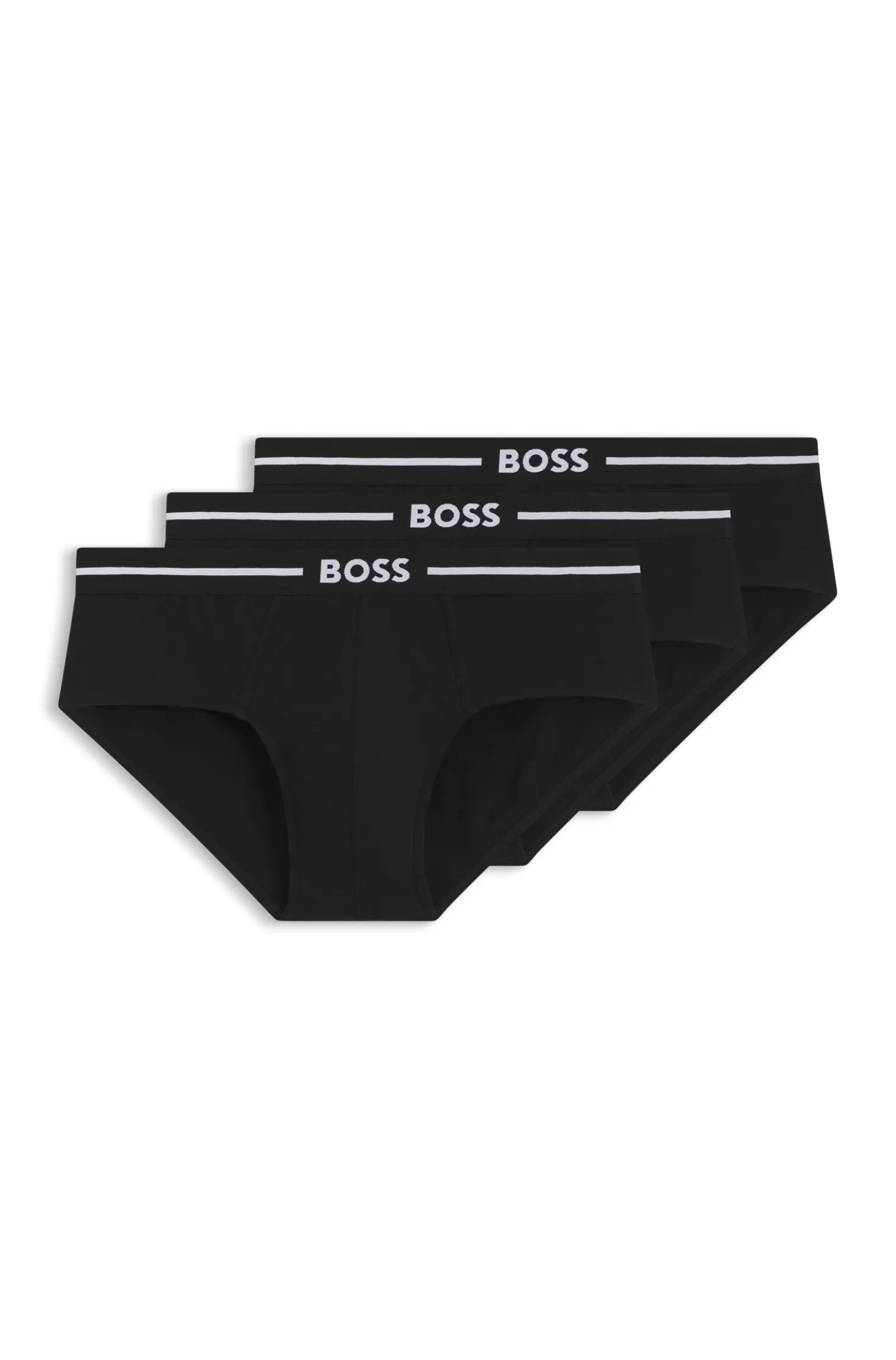 Dreierpack eng anliegende Boxershorts aus Stretch-Baumwolle mit kurzem Bein und Logo am Bund