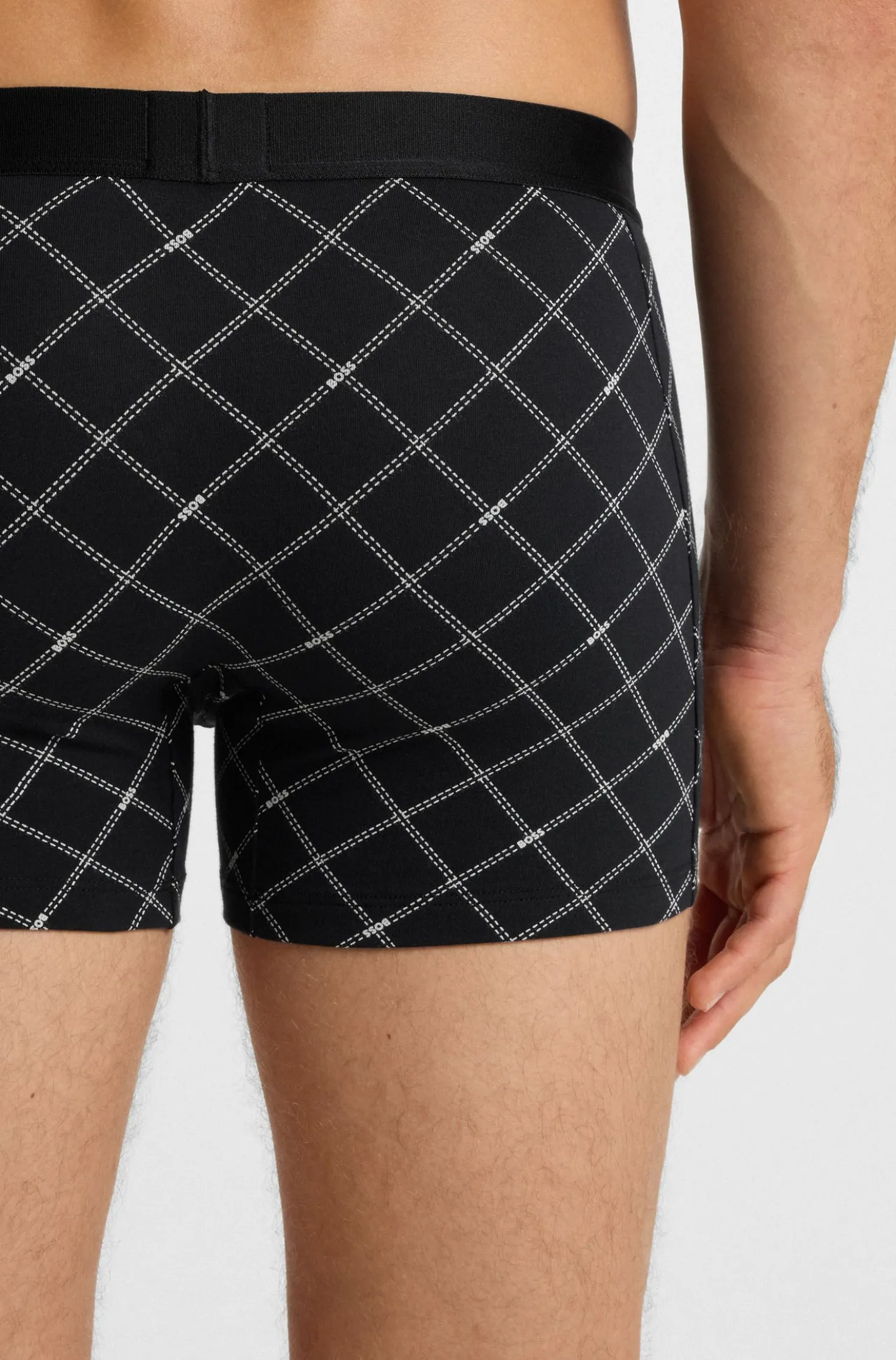 Dreierpack eng anliegende Boxershorts aus Stretch-Baumwolle