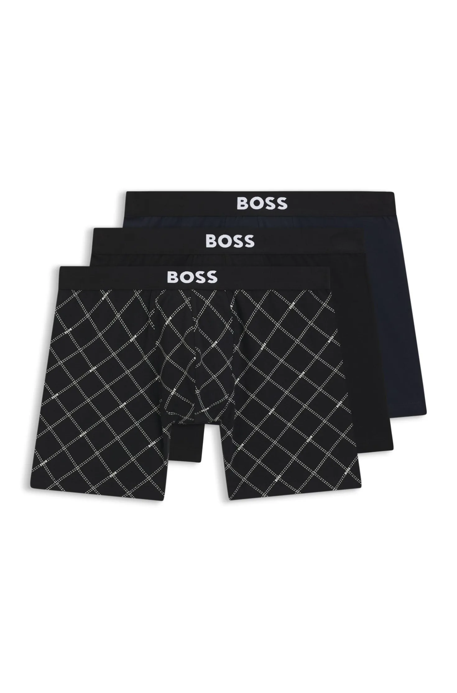 Dreierpack eng anliegende Boxershorts aus Stretch-Baumwolle