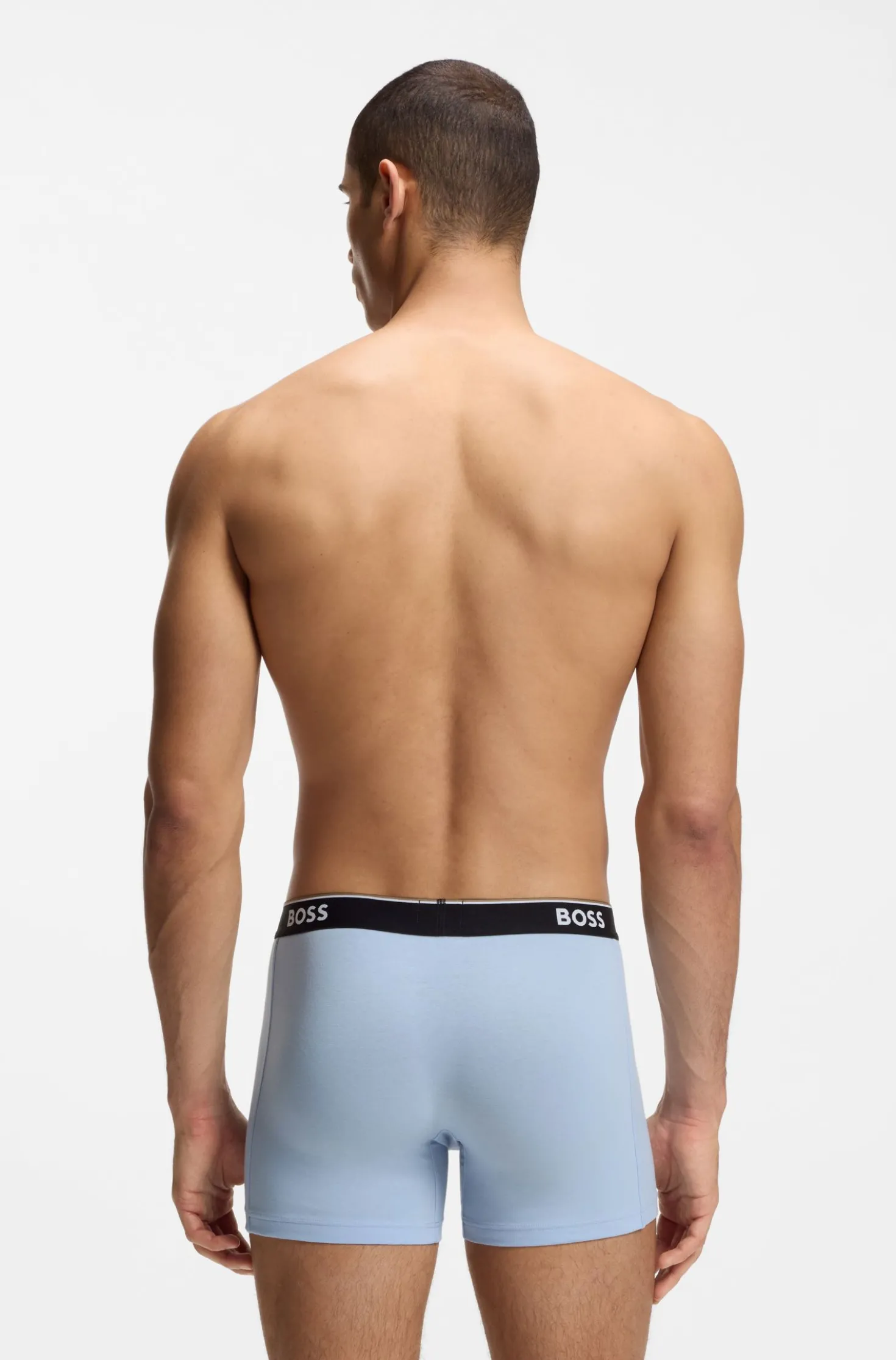 Dreierpack eng anliegende Boxershorts aus Stretch-Baumwolle mit Logo-Bund