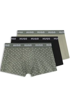 Dreierpack eng anliegende Boxershorts mit kurzem Bein aus Stretch-Baumwolle mit Logo-Bund