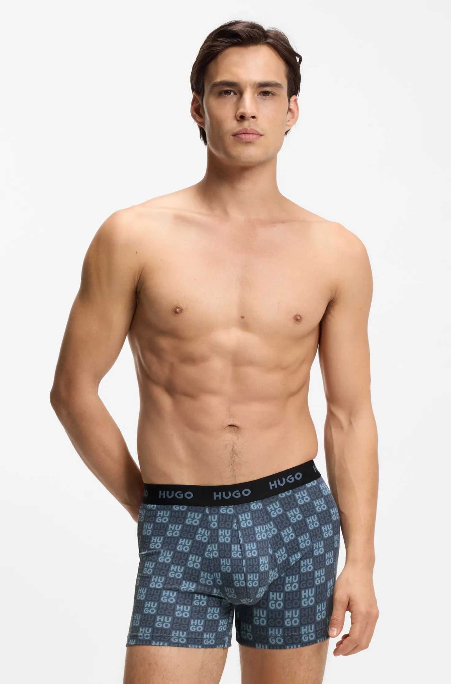 Dreierpack eng anliegende Boxershorts aus Stretch-Baumwolle