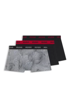 Dreierpack eng anliegende Boxershorts mit kurzem Bein aus Stretch-Baumwolle mit Logo-Bund