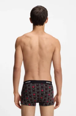 Dreierpack eng anliegende Boxershorts mit kurzem Bein aus Stretch-Baumwolle mit Logo-Bund