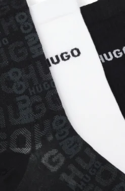 Dreierpack kurze Socken aus Baumwoll-Mix mit Logos