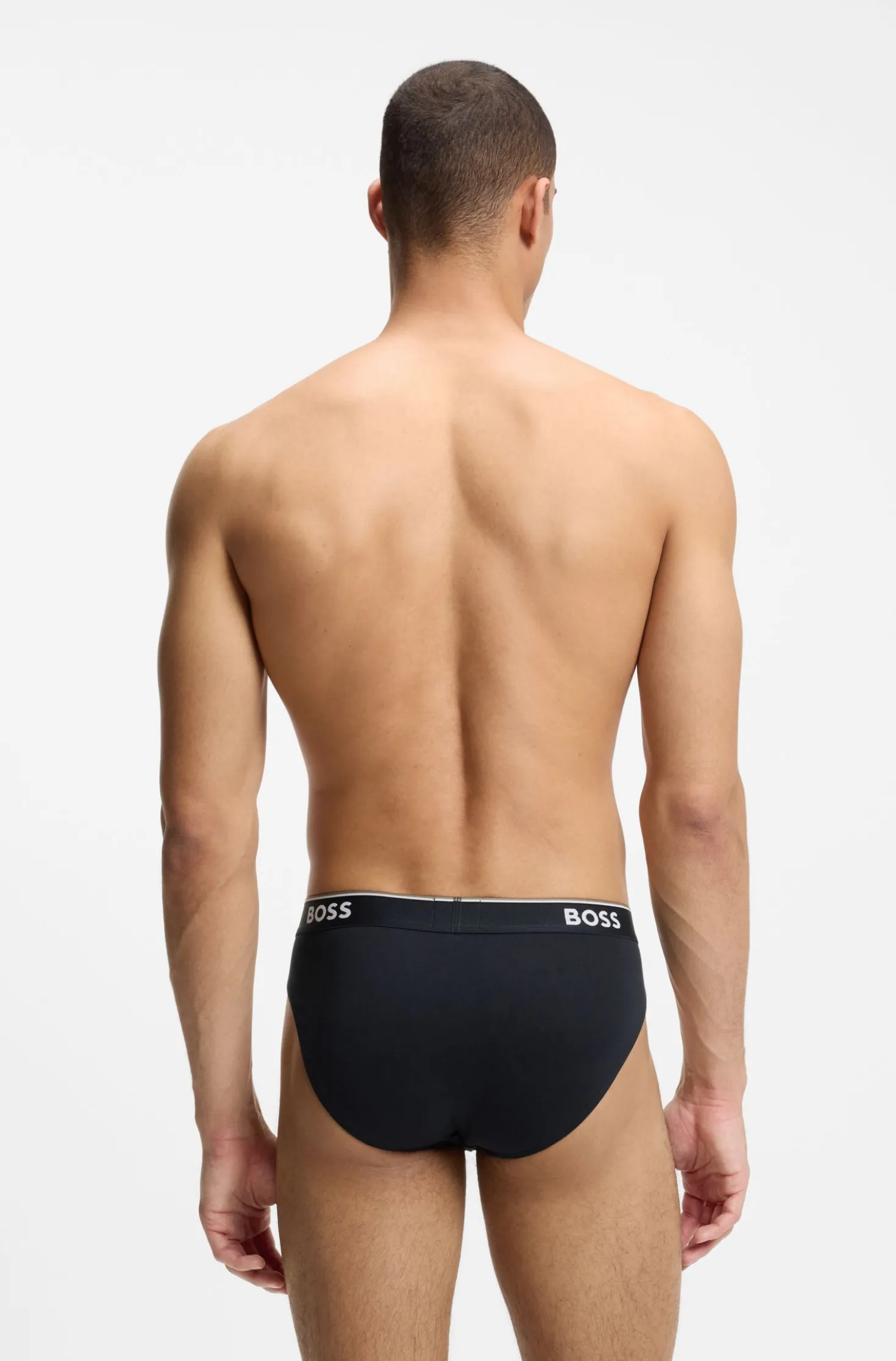Dreierpack Slips aus Stretch-Baumwolle mit Logo am Bund