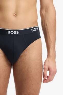 Dreierpack Slips aus Stretch-Baumwolle mit Logo am Bund