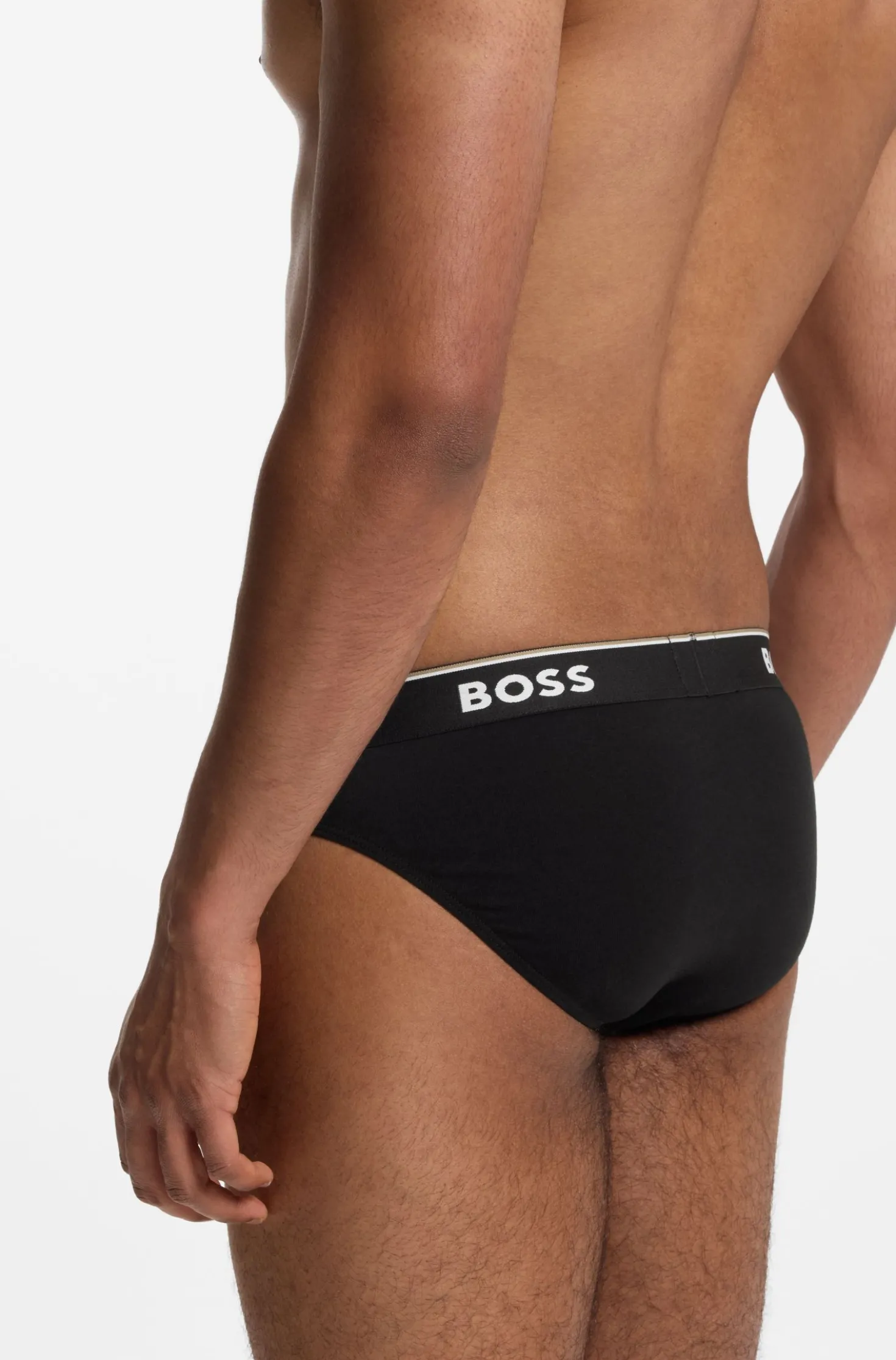 Dreierpack Slips aus Stretch-Baumwolle mit Logo am Bund