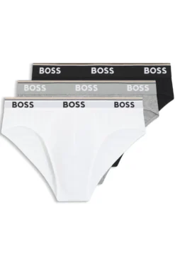 Dreierpack Slips aus Stretch-Baumwolle mit Logo am Bund
