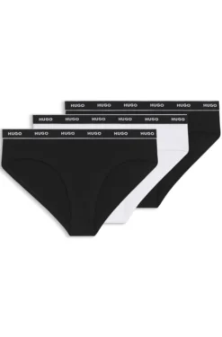 Dreierpack Slips aus Stretch-Baumwolle mit Logo-Bund
