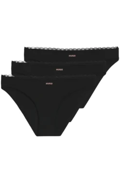 Dreierpack Slips mit Spitzenbesatz