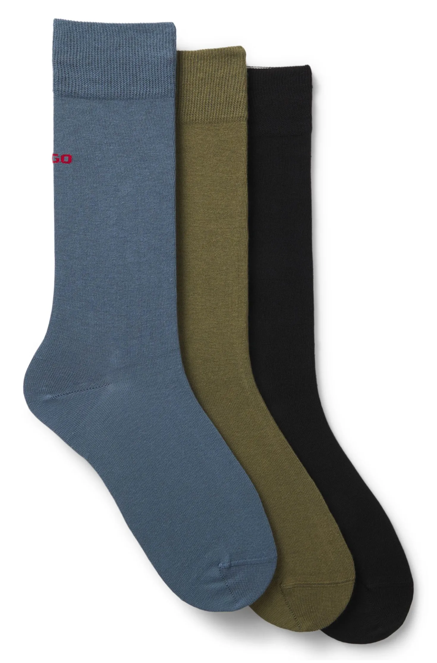Dreierpack Socken in normaler Länge mit Logos