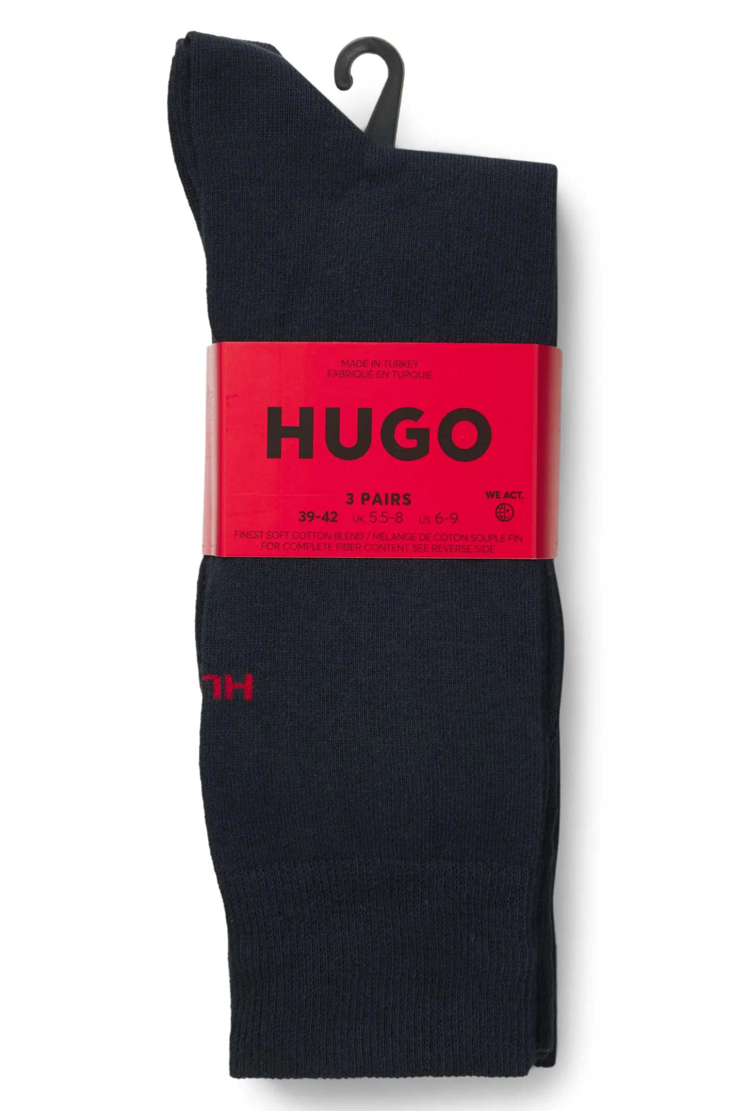 Dreierpack Socken in normaler Länge mit Logos