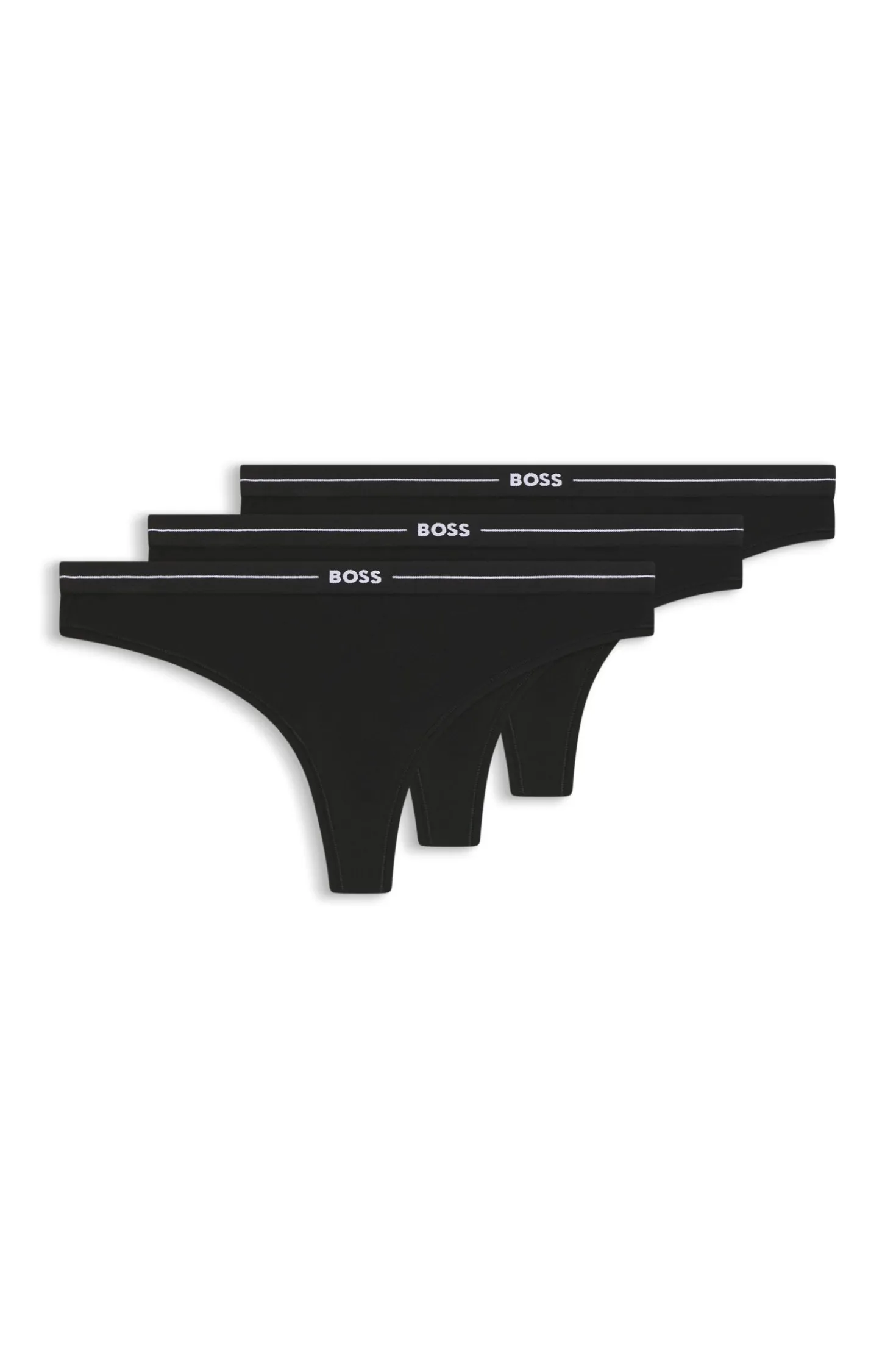 Dreierpack Strings aus Stretch-Baumwolle mit Logos am Bund